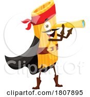 Penne Pirate Pasta Mascot by Vector Tradition SM