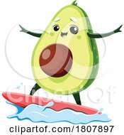 Poster, Art Print Of Avocado Mascot Surfing