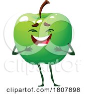 Laughing Green Apple Fruit Food Mascot