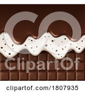 3d Chocolate Bar And Melted White And Milk Chocolate