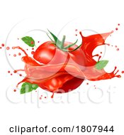 Poster, Art Print Of 3d Tomato And Splash