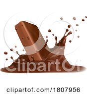 3d Chocolate Bar And Splash