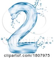 Poster, Art Print Of 3d Water Splash Number 2 Two