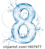 Poster, Art Print Of 3d Water Splash Number 8 Eight