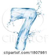 3d Water Splash Number 7 Seven