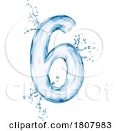 3d Water Splash Number 6 Six