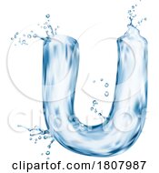 Poster, Art Print Of 3d Water Splash Letter U
