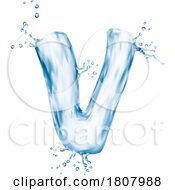Poster, Art Print Of 3d Water Splash Letter V