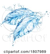 Poster, Art Print Of 3d Water Splash Mint Leaves