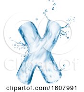 Poster, Art Print Of 3d Water Splash Letter X