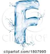 Poster, Art Print Of 3d Water Splash Letter F