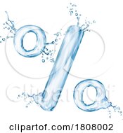 Poster, Art Print Of 3d Water Splash Percent Symbol