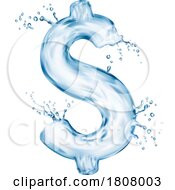 Poster, Art Print Of 3d Water Splash Dollar Symbol
