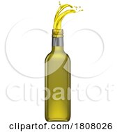 Poster, Art Print Of 3d Splashing Bottle Of Oil