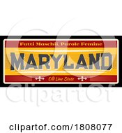Poster, Art Print Of Travel Plate Design For Maryland