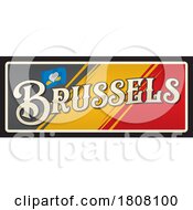 Poster, Art Print Of Travel Plate Design For Brussels