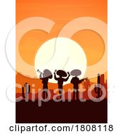 Poster, Art Print Of Mexican Mariachi Band In A Desert At Sunset