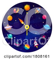 Poster, Art Print Of Alien And Outer Space Clock