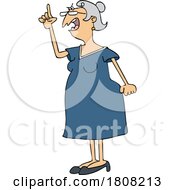 Cartoon Angry Woman Holding Up A Finger And Talking