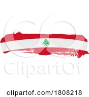 Brushstroke Lebanese Flag by Domenico Condello #COLLC1808218-0191