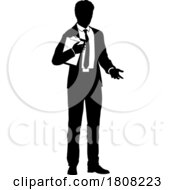Business People Man With Clipboard Silhouette