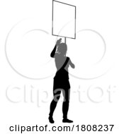01/14/2024 - Protest Rally March Picket Sign Silhouette Person
