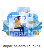 Person Laptop Computer Online Recruitment Search