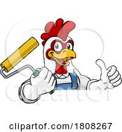 Chicken Painter Decorator Paint Roller Mascot