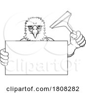 Poster, Art Print Of Window Cleaner Eagle Car Wash Cleaning Mascot