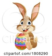 Poster, Art Print Of Easter Bunny And Chocolate Egg Rabbit Cartoon