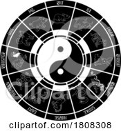 Poster, Art Print Of Chinese Zodiac Horoscope Animals Year Signs Wheel