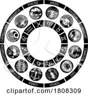 Poster, Art Print Of Zodiac Astrology Horoscope Star Signs Icon Set