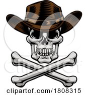 Poster, Art Print Of Cowboy Hat Western Skull Pirate Cross Bones