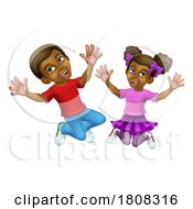 01/16/2024 - Jumping Girl And Boy Kids Children Cartoon