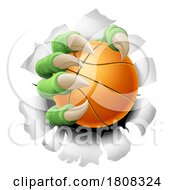 Poster, Art Print Of Basketball Ball Claw Cartoon Monster Animal Hand