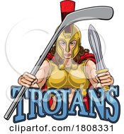 Trojan Woman Ice Hockey Sports Team Mascot