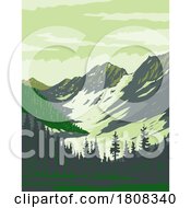 North Cascades National Park With Magic Mountain And Pelton Peak In Washington State WPA Poster Art