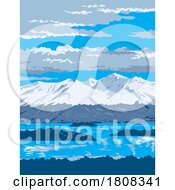 Poster, Art Print Of Chigmit Mountains In Lake Clark National Park In Alaska Wpa Poster Art