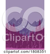 Teton Range In Grand Teton National Park Wyoming Usa Wpa Poster Art