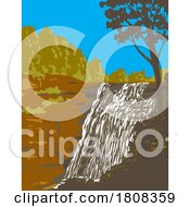 Poster, Art Print Of Bridal Veil Falls In Cuyahoga Valley National Park Ohio Wpa Poster Art