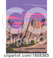 Rock Formations At Pinnacles National Park In California WPA Poster Art