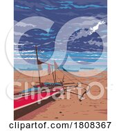 01/16/2024 - Bangka In Santa Fe Beach Bantayan Island Philippines WPA Poster Art