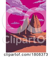 Poster, Art Print Of Cathedral Valley Loop Within Capitol Reef National Park Utah Wpa Poster Art