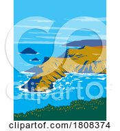 Poster, Art Print Of Channel Islands National Park Off The Pacific Coast In California Wpa Poster Art