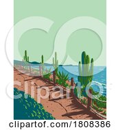 Boneyard Beach In Encinitas North County San Diego USA WPA Poster Art by patrimonio