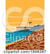 Arena Cove Beach In Point Arena California USA WPA Poster Art
