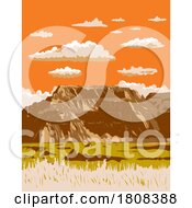 01/16/2024 - Badlands National Park In Southwest South Dakota USA WPA Poster Art