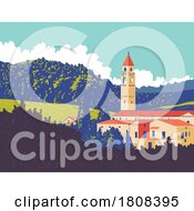 Poster, Art Print Of Medici Town In Cerreto Guidi In Florence Tuscany Italy Wpa Poster Art