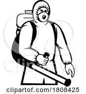 Poster, Art Print Of Fumigator Fumigating Mascot Retro Black And White
