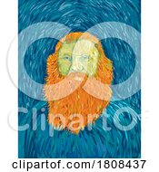 Poster, Art Print Of Old Man With Red Ginger Beard Post Impressionism Art Style